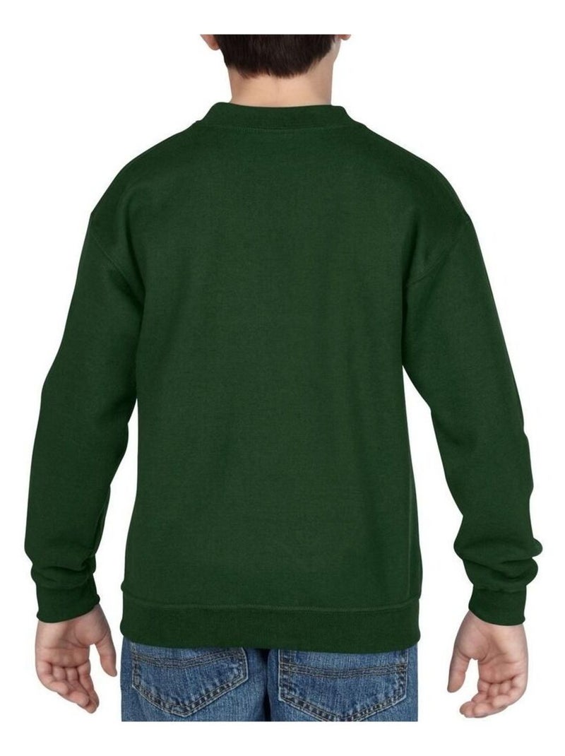 Gildan Sweat-shirt unisexe à col ras du cou en mélange lourd pour enfants Vert forêt - Kiabi