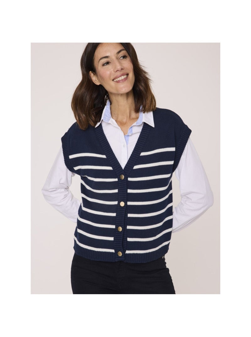 Gilet - Terre de Marins Bleu Blanc - Kiabi