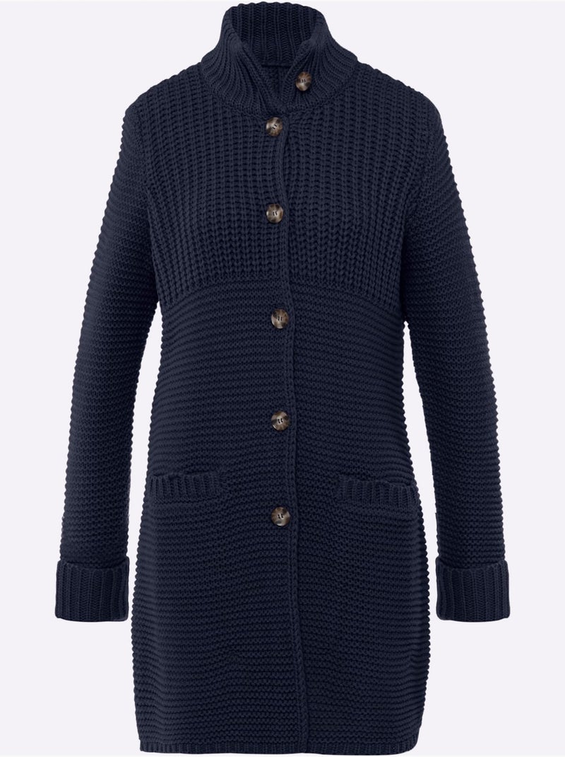 Gilet 15% Laine - Taille Standard - helline Bleu marine - Kiabi