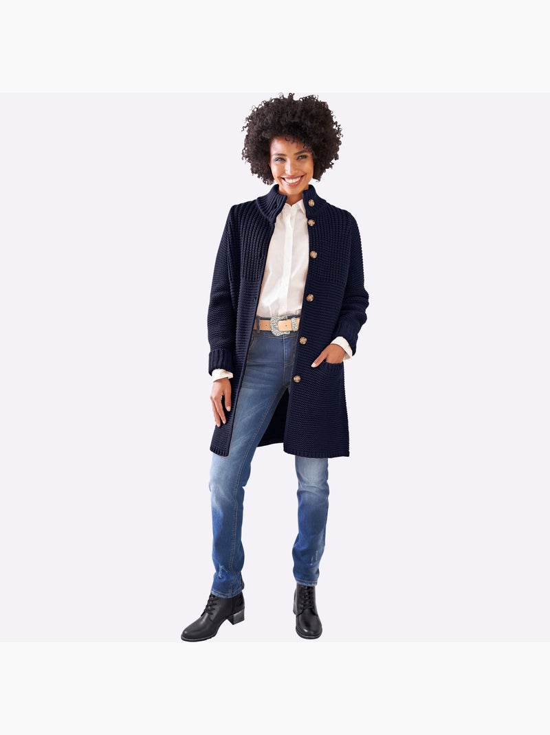 Gilet 15% Laine - Taille Standard - helline Bleu marine - Kiabi