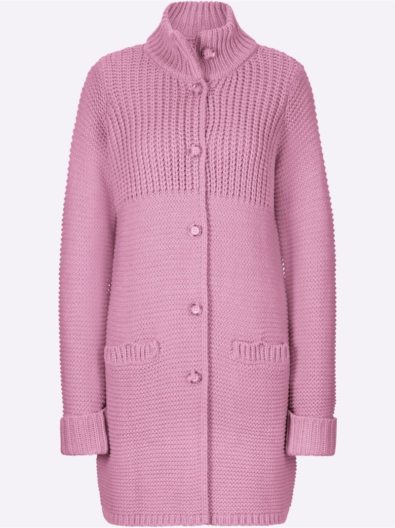 Gilet 15% Laine - Taille Standard - helline Rose - Kiabi