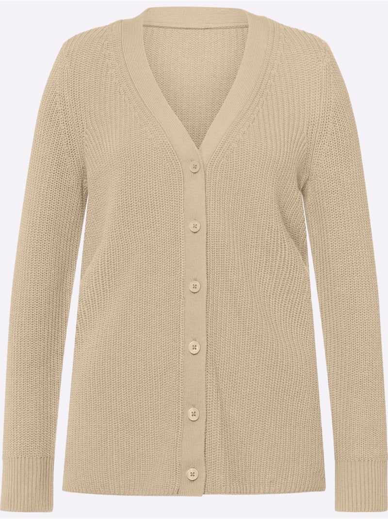 Gilet 50% Coton - Taille Standard - Moda Vilona Sable - Kiabi
