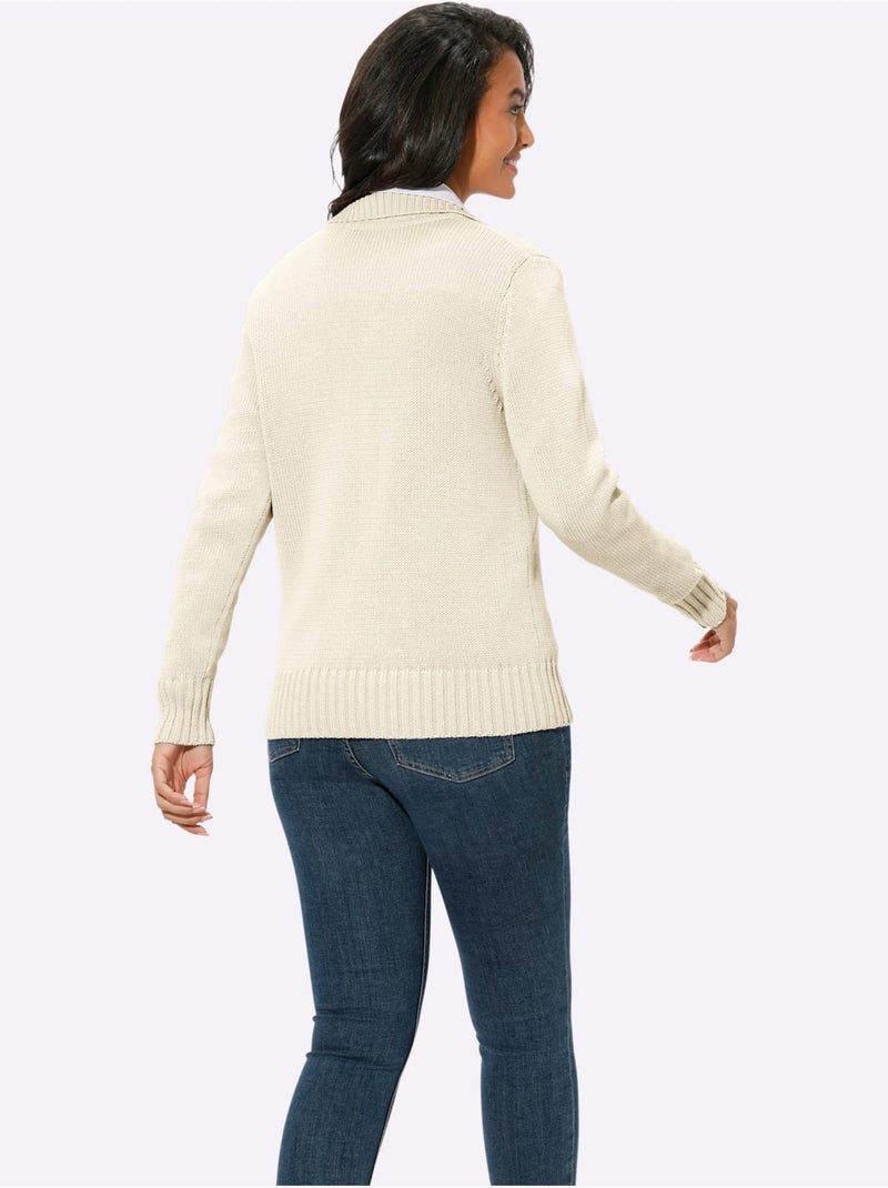 Gilet 50% coton - taille standard - witt Blanc cassé - Kiabi