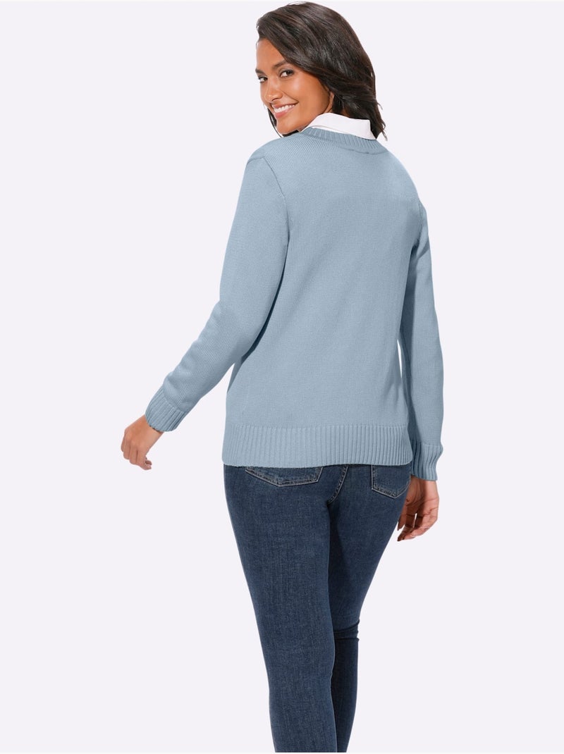 Gilet 50% Coton - Taille Standard - Witt Bleu ciel - Kiabi
