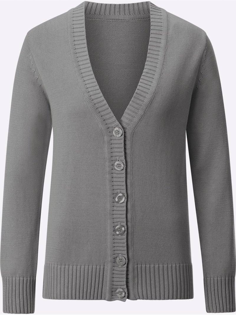Gilet 50% Coton - Taille Standard - Witt Gris chiné - Kiabi