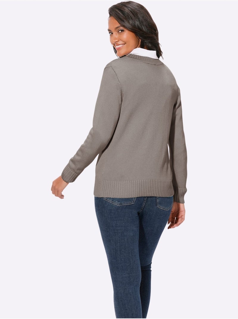 Gilet 50% Coton - Taille Standard - Witt Gris taupe - Kiabi