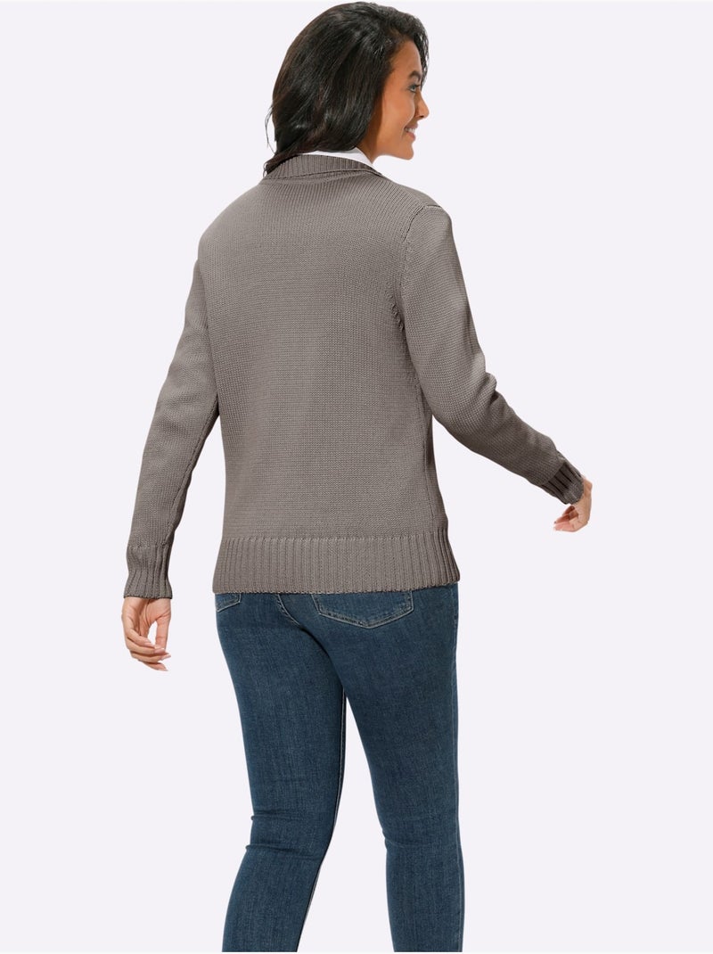 Gilet 50% coton - taille standard - witt Gris taupe - Kiabi