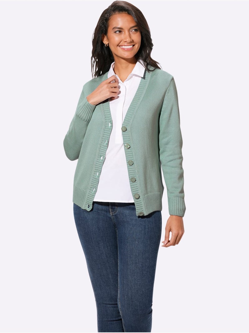 Gilet 50% Coton - Taille Standard - Witt Menthe - Kiabi