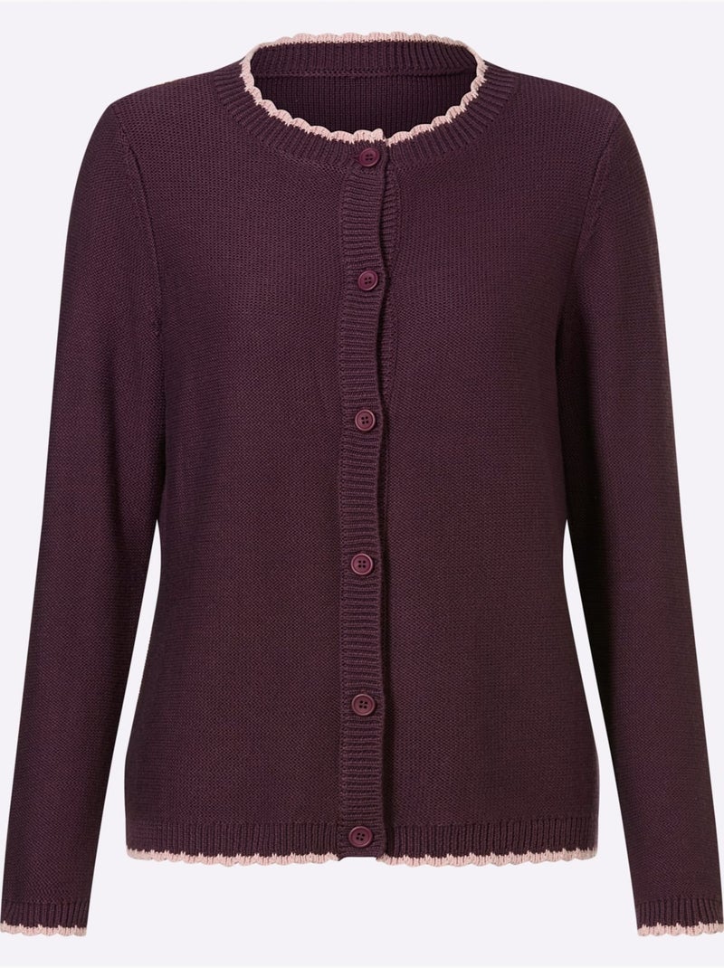 Gilet 50% Coton - Taille Standard - Witt Noir Bordeaux - Kiabi