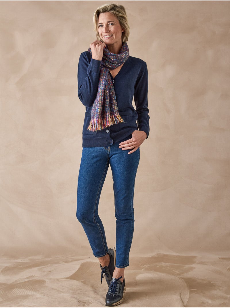 Gilet 50% laine mérinos - DAXON Bleu marine - Kiabi