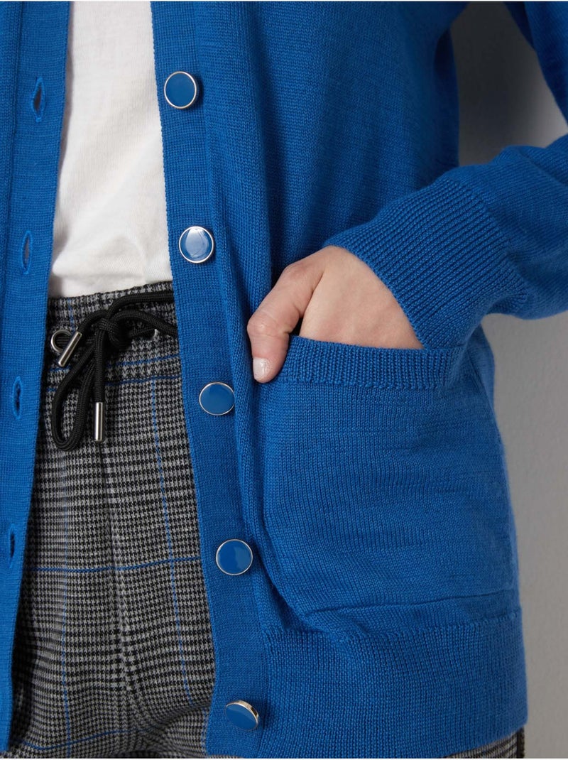 Gilet 50% laine mérinos - DAXON Bleu - Kiabi