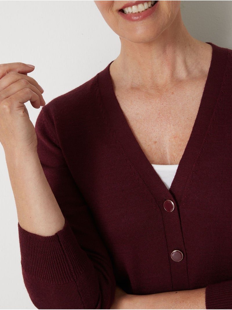 Gilet 50% laine mérinos - DAXON Bordeaux - Kiabi