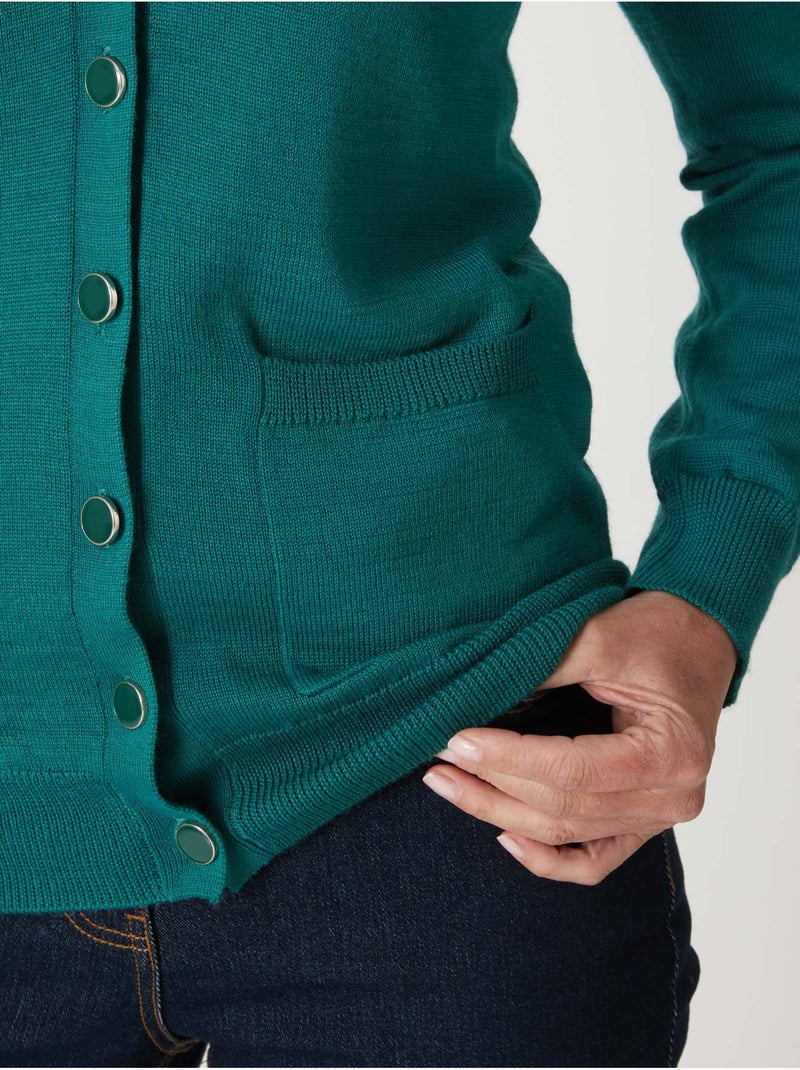 Gilet 50% laine mérinos - DAXON Vert émeraude - Kiabi