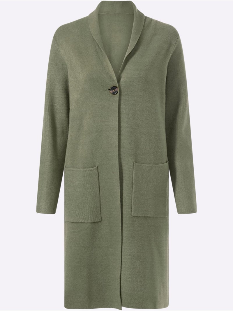 Gilet 50% viscose - taille standard - helline Kaki - Kiabi