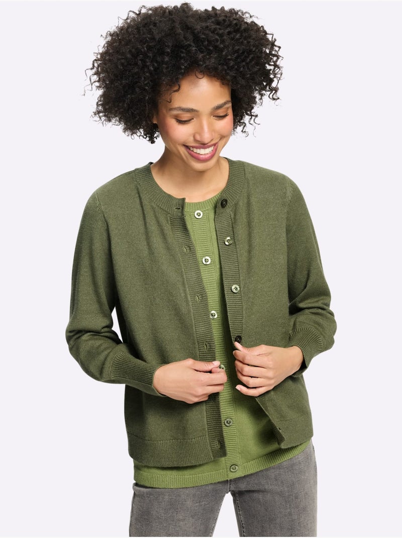 Gilet 50% viscose - taille standard - helline Vert/Rose - Kiabi