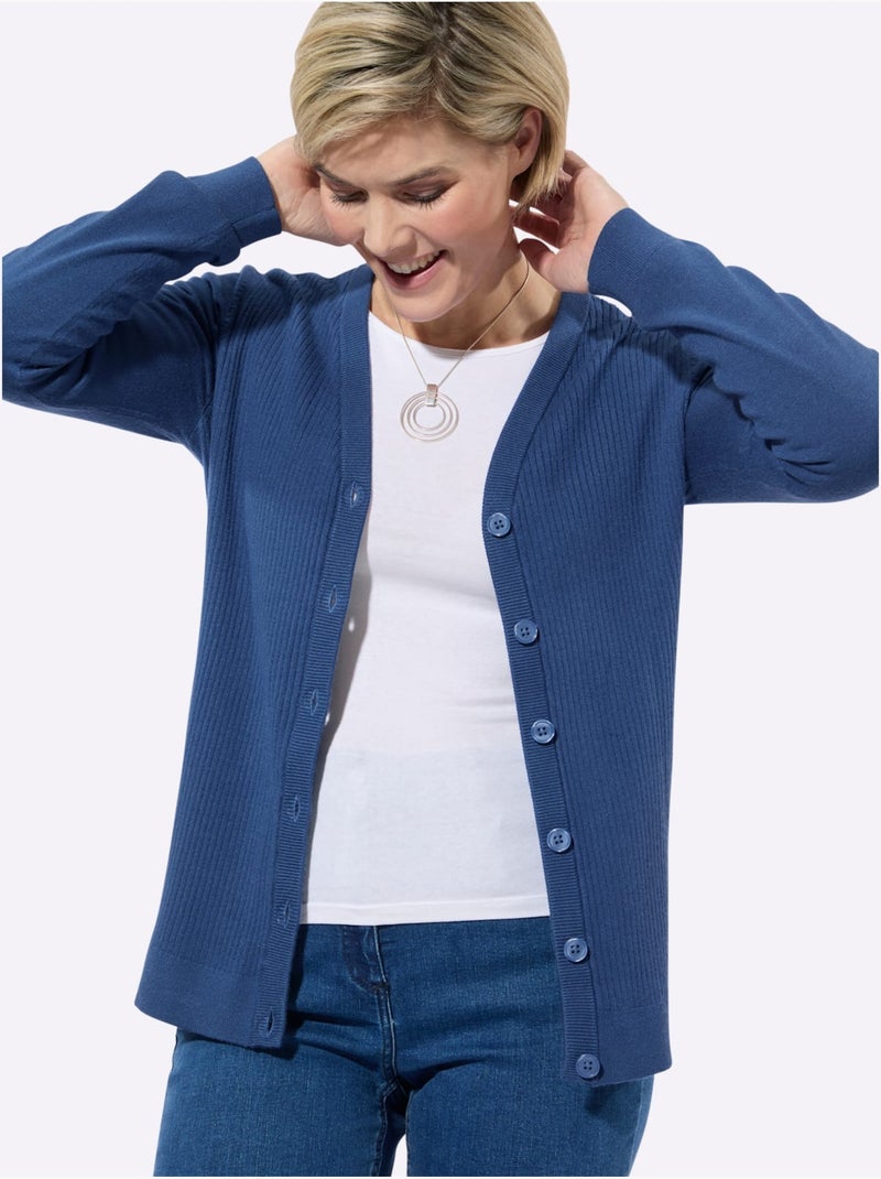 Gilet 50% Viscose - Taille Standard - Witt Bleu jean - Kiabi