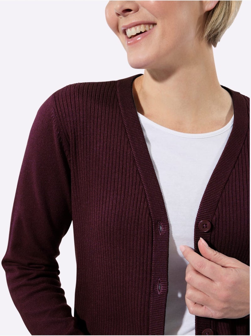Gilet 50% Viscose - Taille Standard - Witt Noir Bordeaux - Kiabi