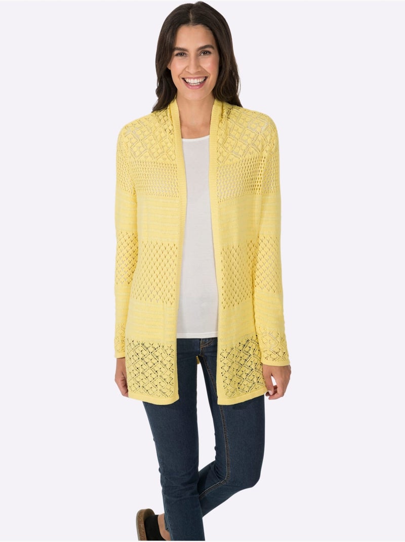 Gilet 60% Coton - Taille Standard - helline Jaune citron - Kiabi
