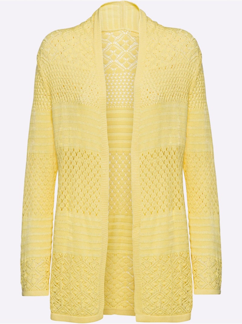 Gilet 60% Coton - Taille Standard - helline Jaune citron - Kiabi