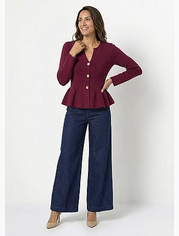 Gilet à basques avec boutons métallisés