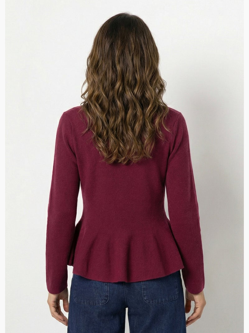 Gilet à basques avec boutons métallisés Bordeaux - Kiabi