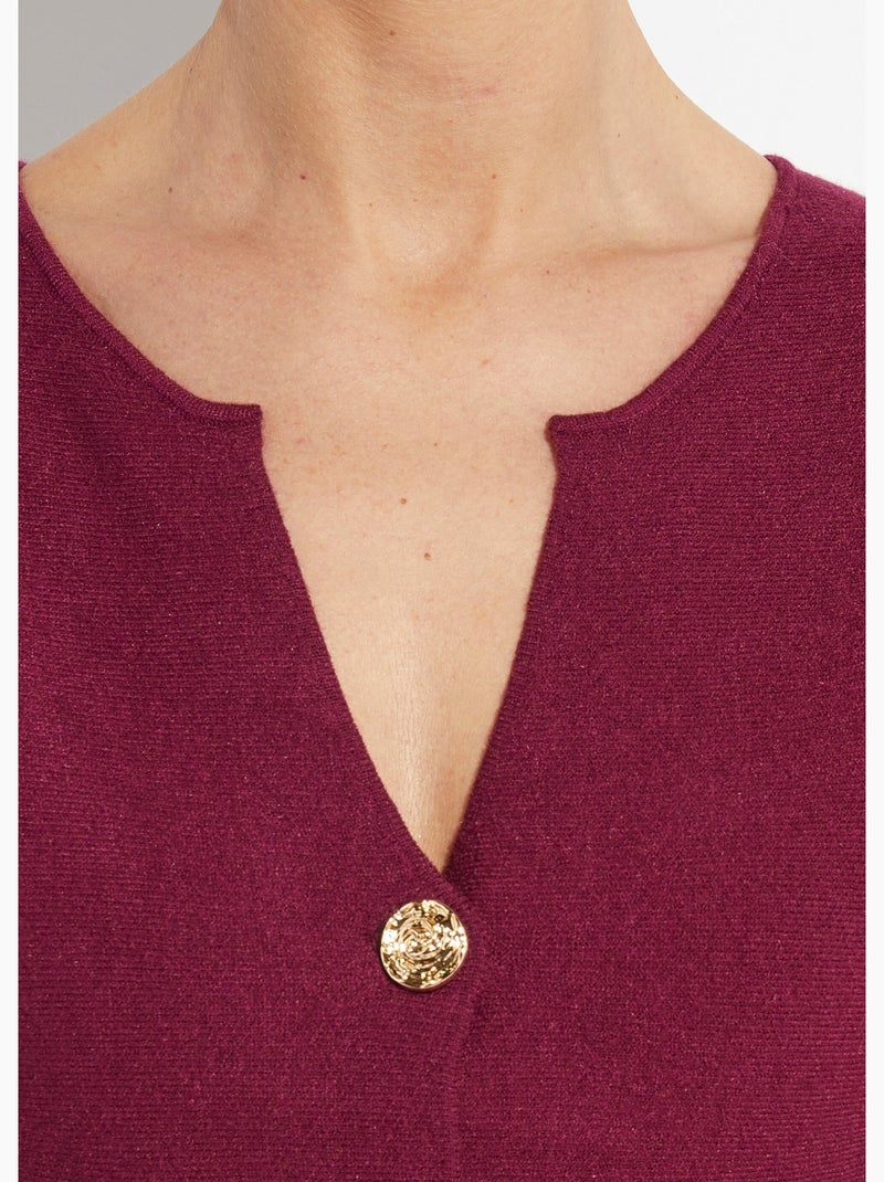 Gilet à basques avec boutons métallisés Bordeaux - Kiabi