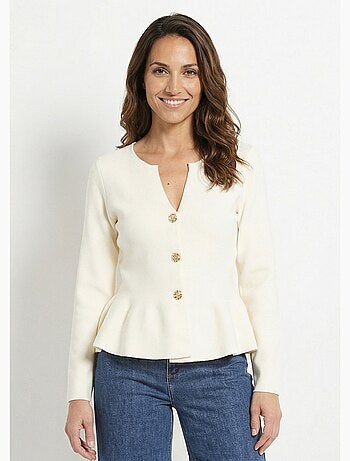 Gilet à basques avec boutons métallisés