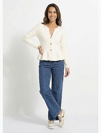 Gilet à basques avec boutons métallisés