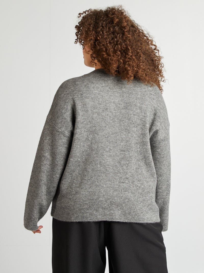 Gilet à boutons dorés Gris - Kiabi