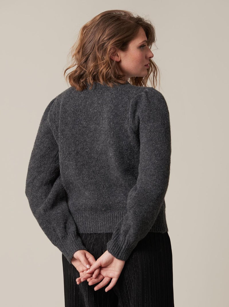 Gilet à boutons en maille 'Deeluxe' gris anthracite - Kiabi