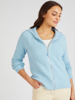 Gilet à capuche avec laine et alpaga - Damart