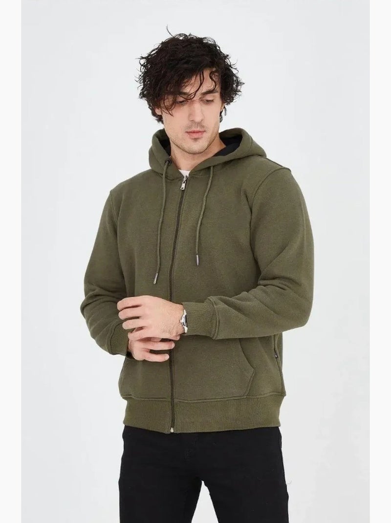 Gilet à capuche avec poches janes Vert - Kiabi