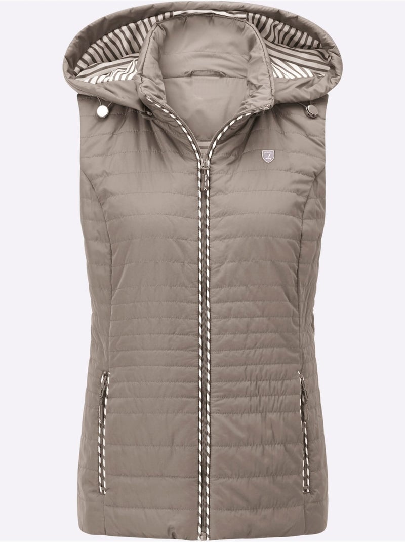 Gilet à Capuche Capuche Amovible - Taille Standard - Witt Gris taupe - Kiabi