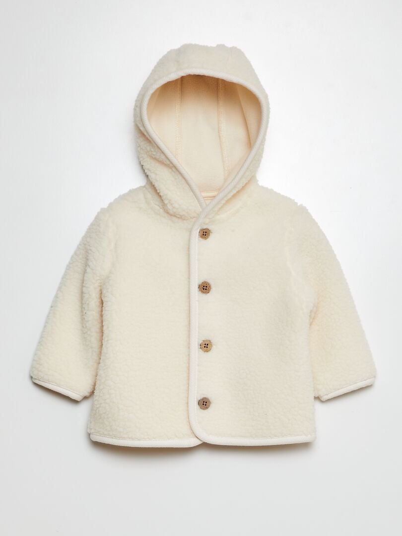 Gilet à capuche effet moutonné Blanc - Kiabi