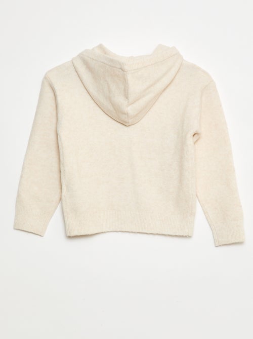 Gilet à capuche en maille chinée - Kiabi