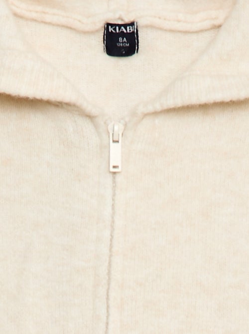 Gilet à capuche en maille chinée - Kiabi