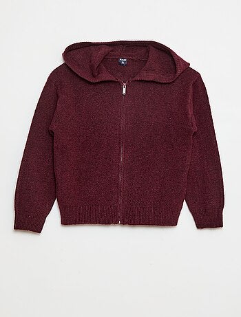 Gilet à capuche en maille chinée