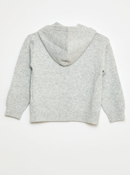 Gilet à capuche en maille chinée - Kiabi