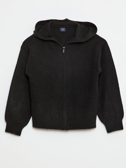 Gilet à capuche en maille chinée - Kiabi