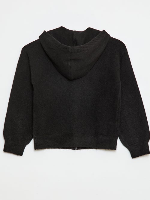 Gilet à capuche en maille chinée - Kiabi