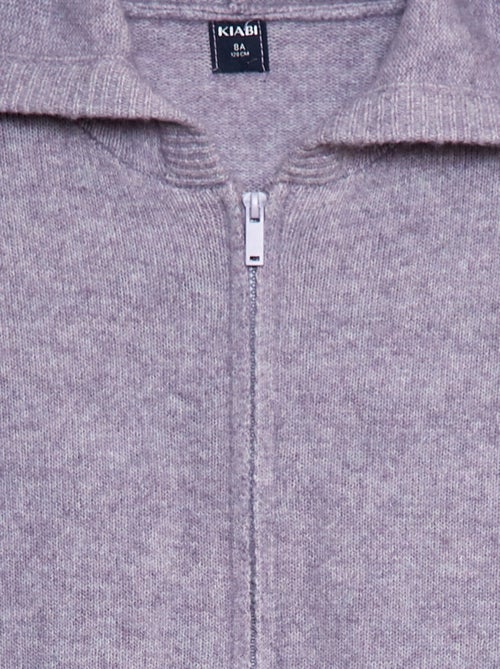 Gilet à capuche en maille chinée - Kiabi