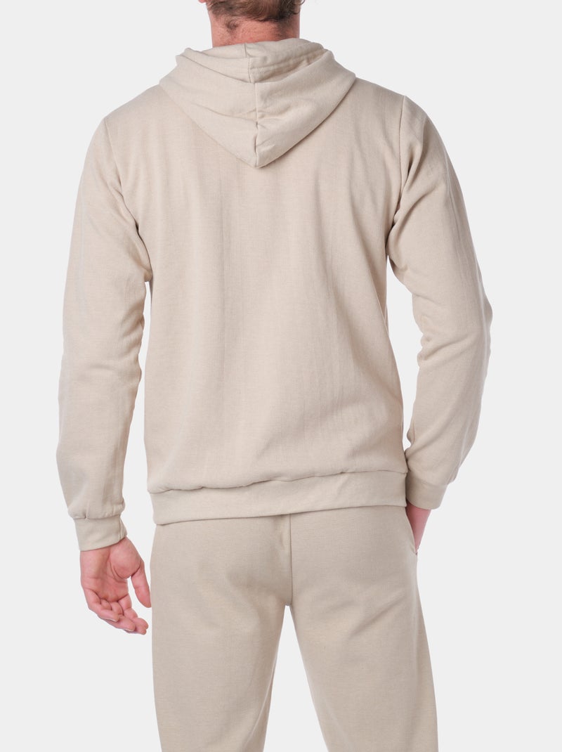 Gilet à capuche en maille piquée Beige - Kiabi