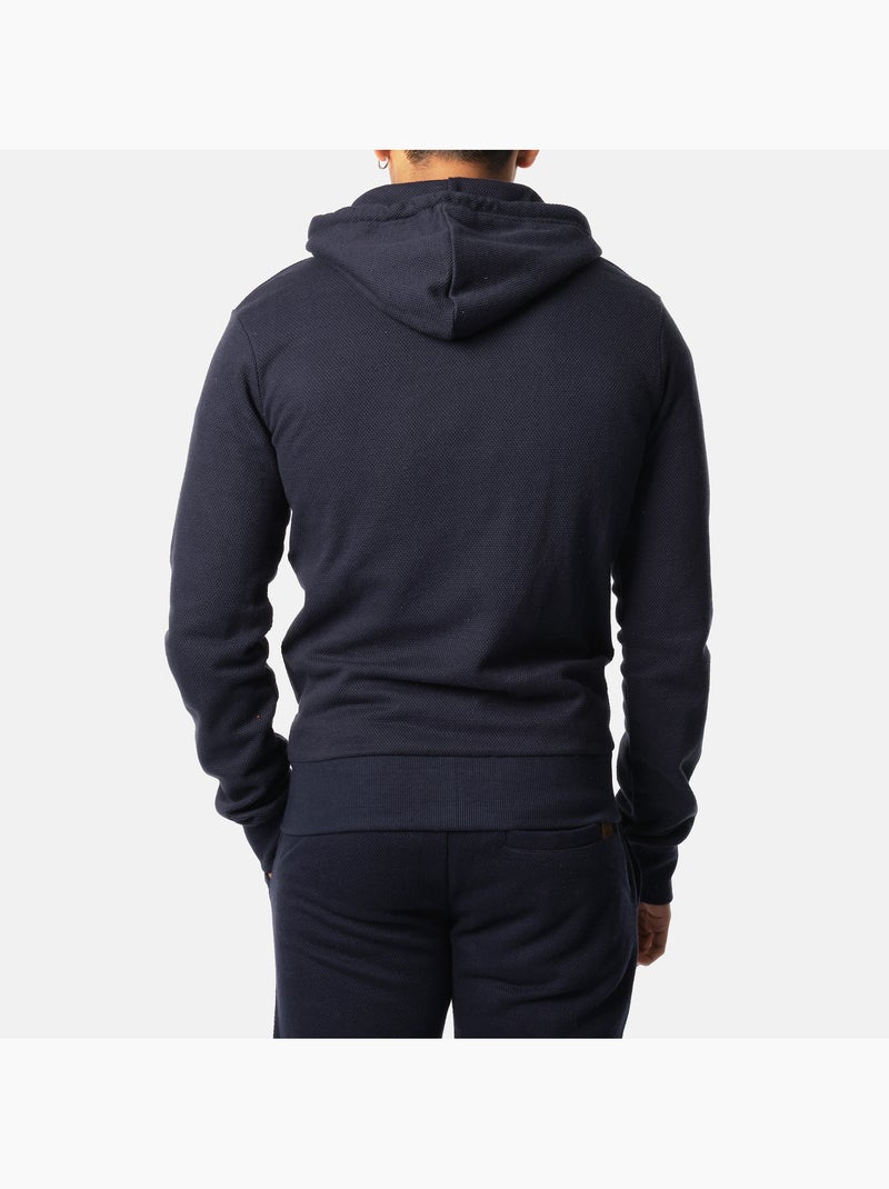 Gilet à capuche en maille piquée Bleu marine - Kiabi