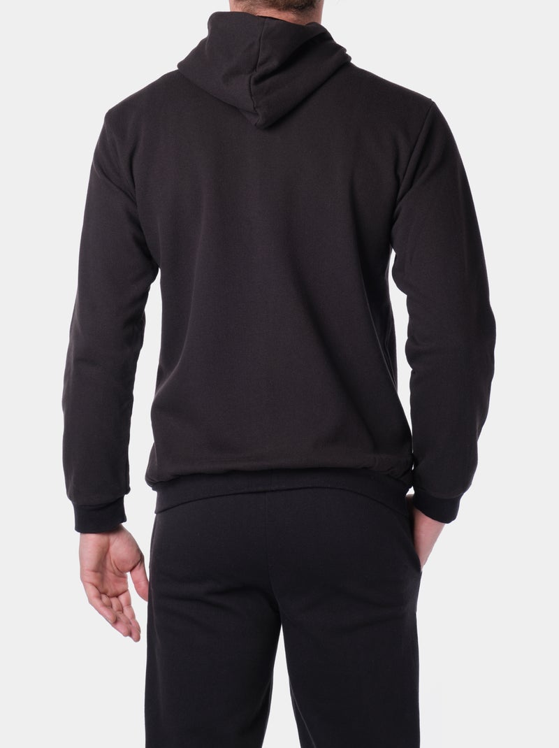 Gilet à capuche en maille piquée Noir - Kiabi