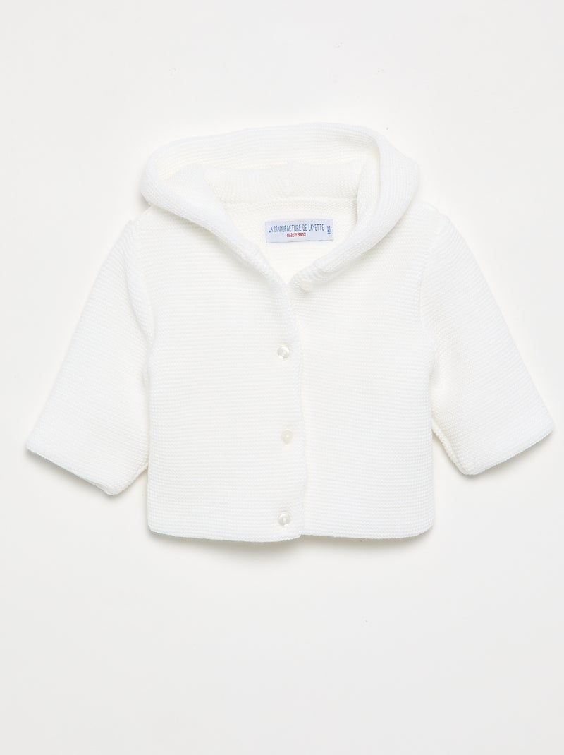 Gilet à capuche 'La manufacture de layette' Blanc - Kiabi