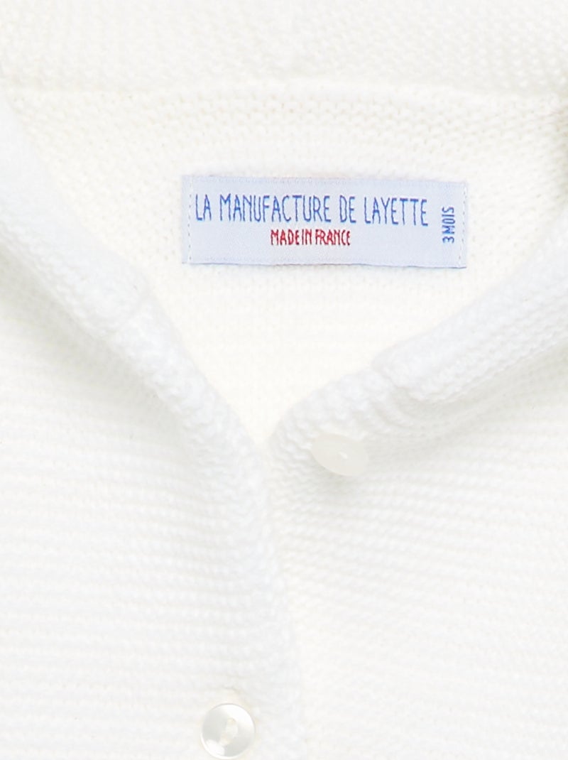 Gilet à capuche 'La manufacture de layette' Blanc - Kiabi