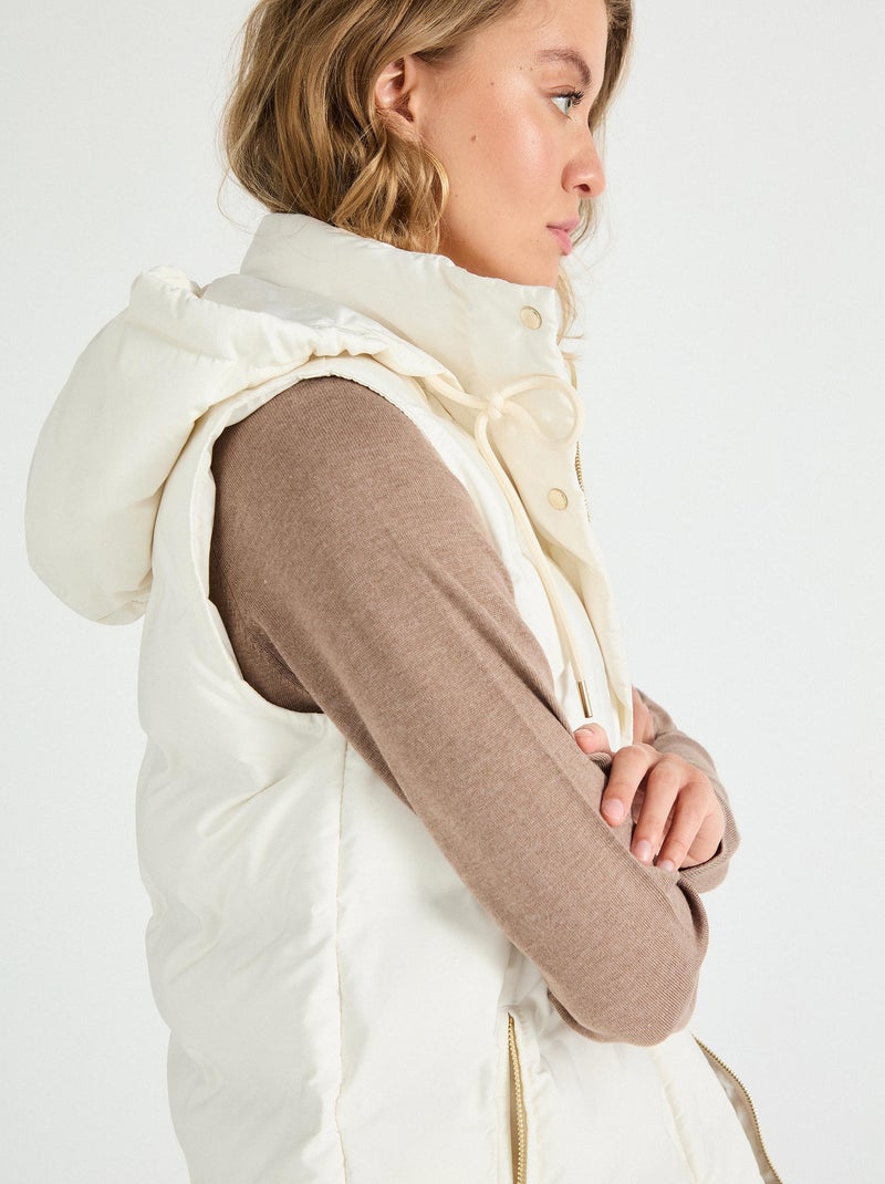 Gilet à capuche matelassé, MO Fashion Beige - Kiabi