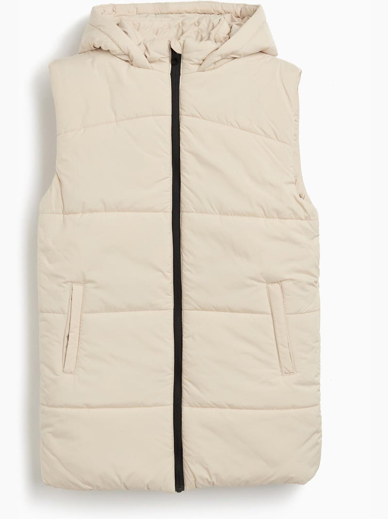 Gilet à capuche matelassé, MO Fashion Beige - Kiabi