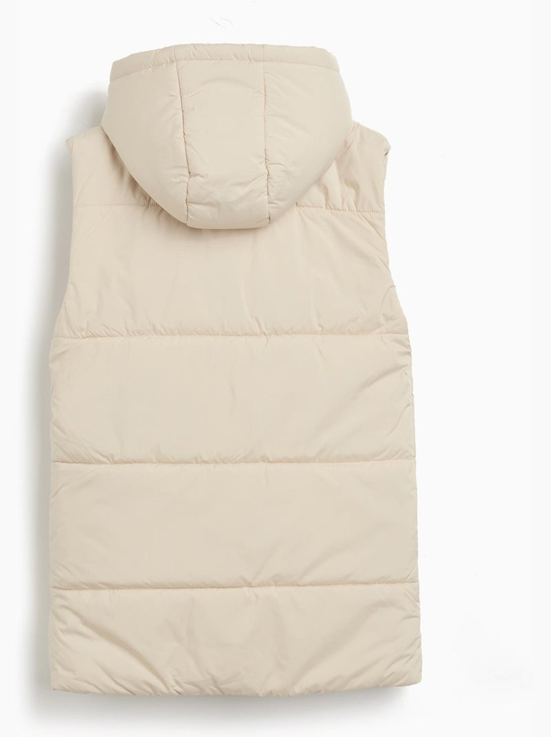 Gilet à capuche matelassé, MO Fashion Beige - Kiabi