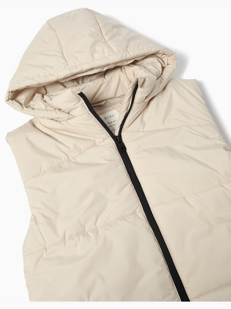 Gilet à capuche matelassé, MO Fashion Beige - Kiabi